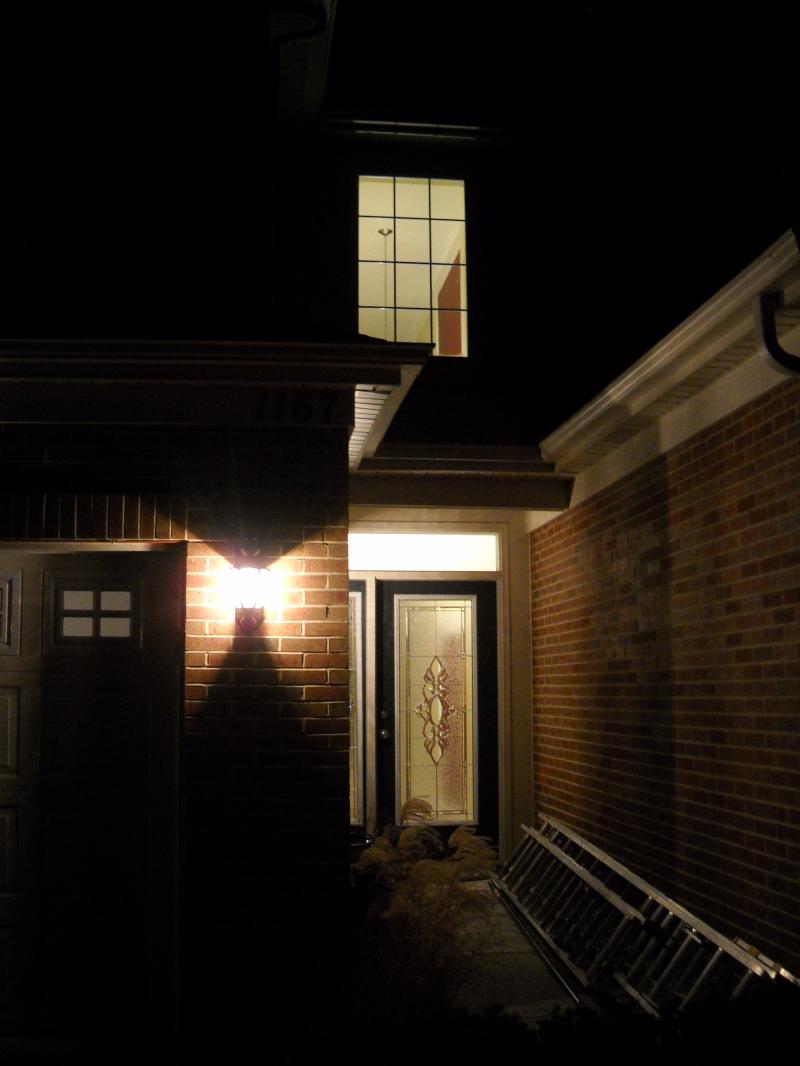 As you walk up to the front door !